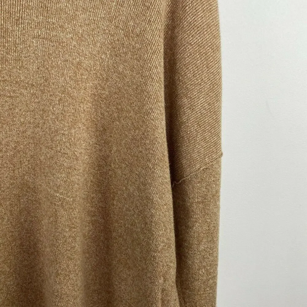 Eddie Bauer Men's XXL Tan Knit Pullover Sweater Mock Neck Cotton Nylon Winter - Picture 4 of 8